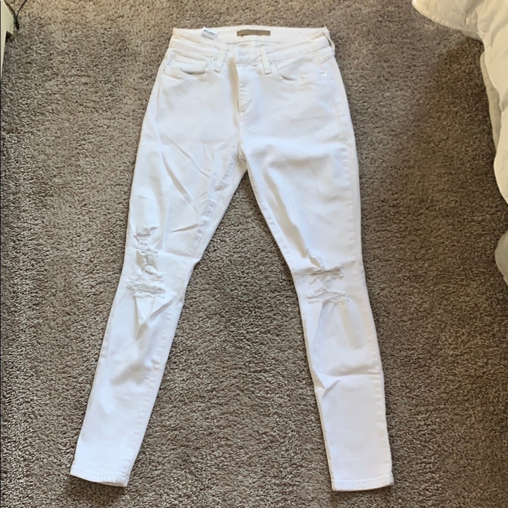 Joes White Skinny Ripped Jeans